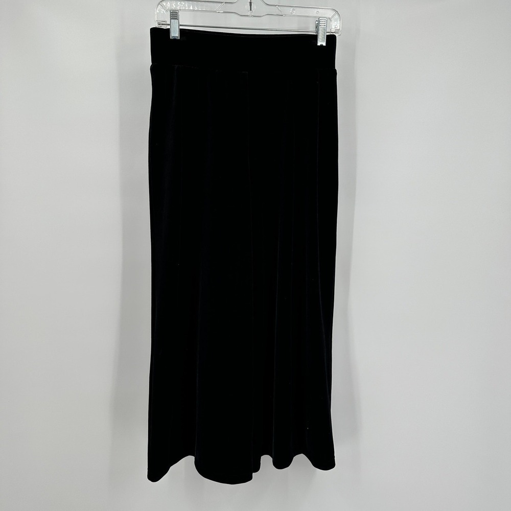 Chicos Black Womens‎ Velvet Palazo Pants Size 0 US S Cropped Wide Leg Minimalist